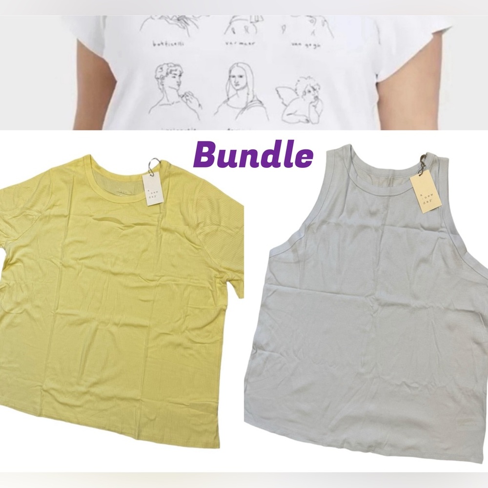 2x THREE SHIRT BUNDLE Summer Tanks Tees TShirts Size 2x